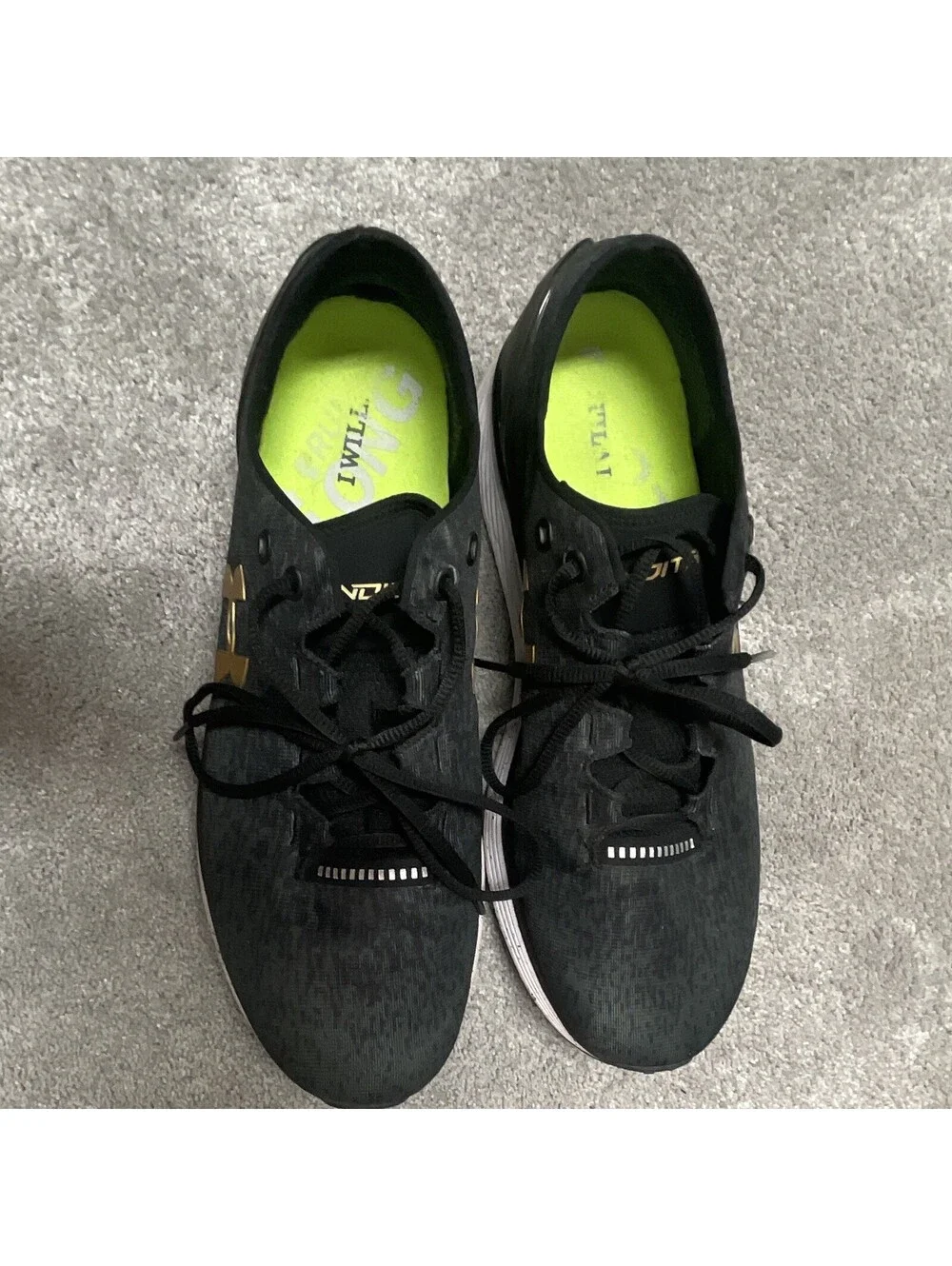 Under Armour Men’s Low Top Lace-Up Athletic Sneakers Black/Gold